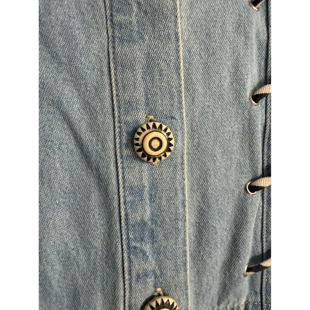 Nancy Bolen City Girl Vintage Denim Safari Set Tiger Giraffe Beaded Blue Sz 6 4